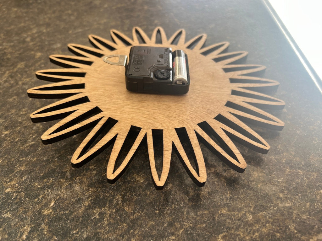 Wooden Sunburst clock - Dog Time Outlet