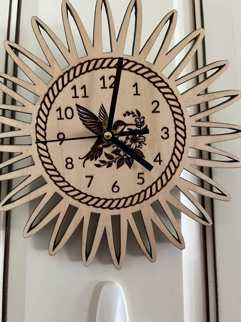 Wooden Sunburst clock - Dog Time Outlet