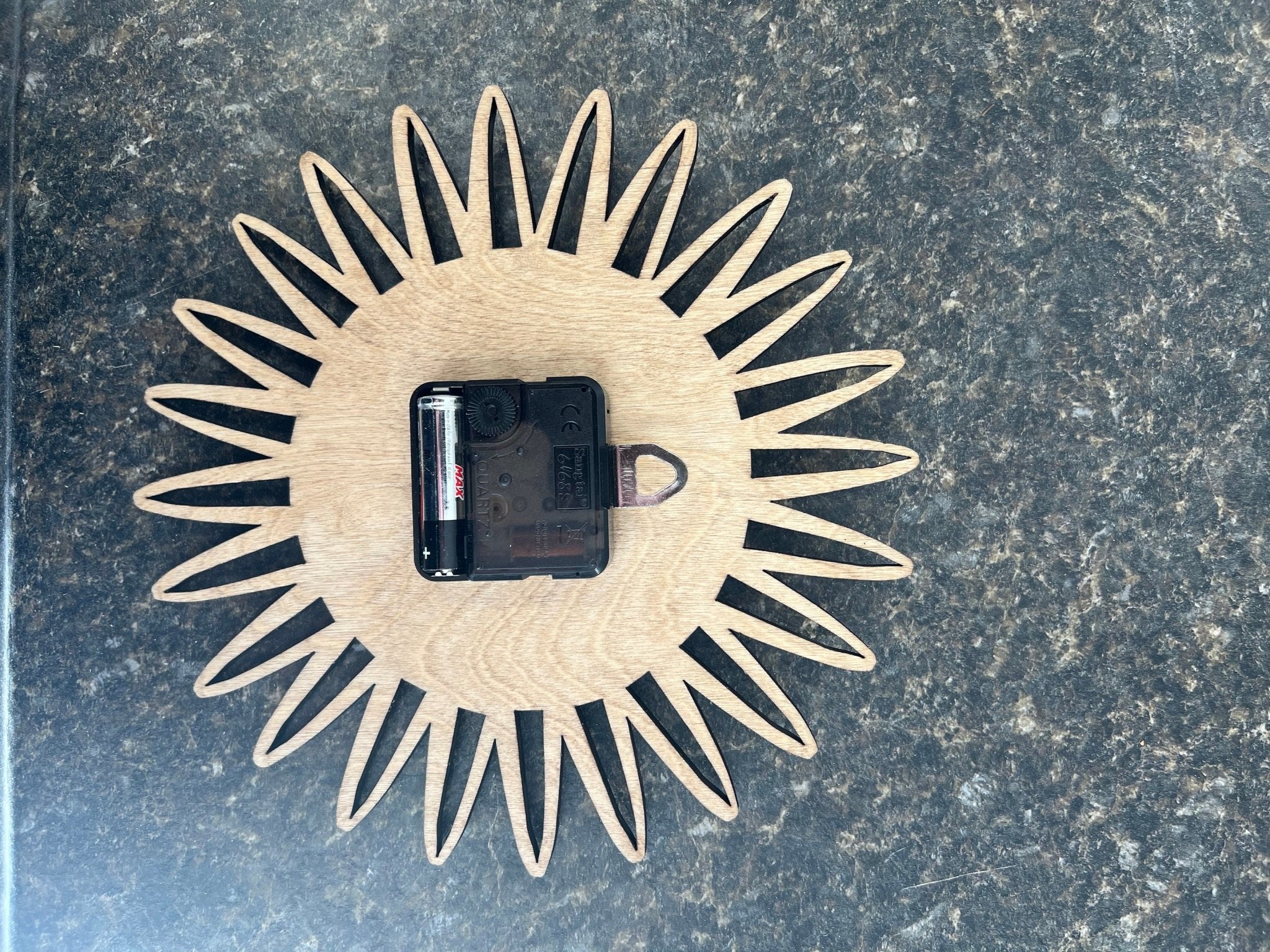 Wooden Sunburst clock - Dog Time Outlet