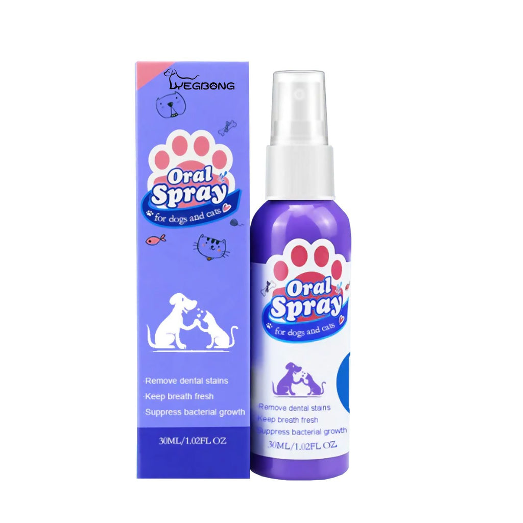 Yegbong Tooth Cleaning Spray For Cats And Dogs, Tooth Stains Fresh Breath Pets Oral Care Spray - Dog Time Outlet